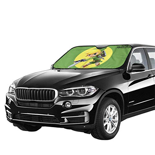 Neoqwez The L-Egend of Z-Elda Parasol Parabrisas Delantero del Coche Sombrillas Sombrilla Ventana Plegable para el Parabrisas del Coche 27.5 X 51 in