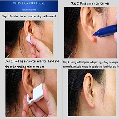 NEPAK 6 pistolas perforadoras desechables para pendientes de oreja, sin dolor, equipo de pistolas perforadoras de oreja