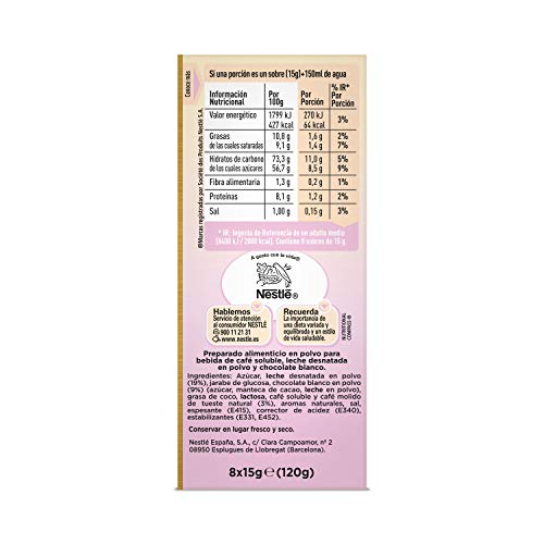 Nescafé Gold Cappuccino Chocolate Blanco 8 x 15 gr - Total: 120 g