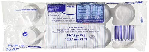 Nestlé Ideal - Leche evaporada semidesnatada en porciones - Caja de leche evaporada 24 x 10 x 0.075 g