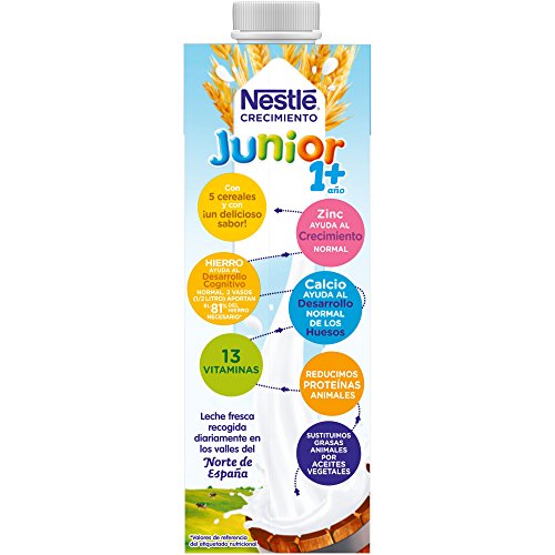 NESTLÉ JUNIOR 1+ Cereales - Leche para niños a partir de 1 año - 1L