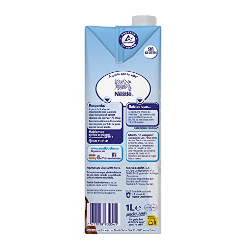 Nestlé Junior Junior Crecimiento 1 + 1 L 6530 g -Pack 6 bricks 1 litro