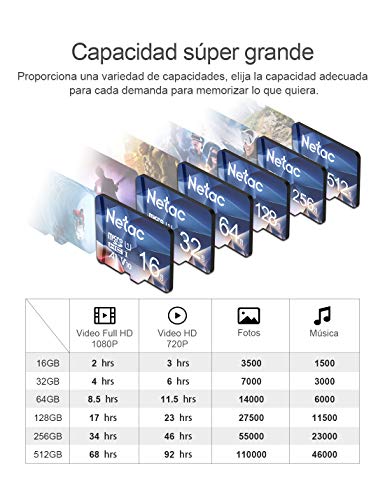 Netac Tarjeta de Memoria de 256GB con Adaptador, Tarjeta Memoria microSDXC(A1, U3, C10, V30, 4K, 667X) UHS-I Velocidad de Lectura hasta 100 MB/s, Tarjeta TF para Móvil, Cámara Deportiva
