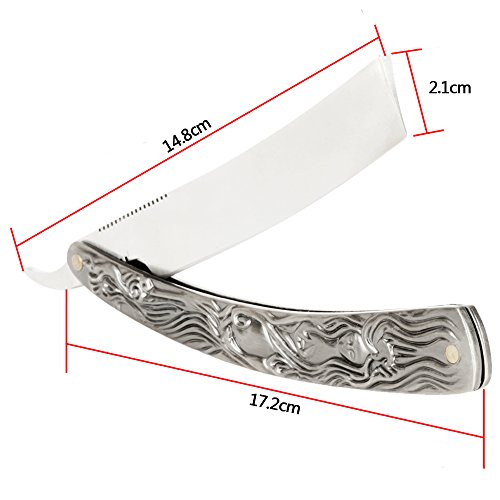 neuojo Juego de navaja de afeitar con mango de aluminio, navaja de afeitar Acero Inoxidable con bonitos Madera Caja, afeitado Navaja de afeitar para principiantes & genießer