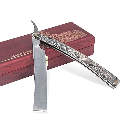 neuojo Juego de navaja de afeitar con mango de aluminio, navaja de afeitar Acero Inoxidable con bonitos Madera Caja, afeitado Navaja de afeitar para principiantes & genießer