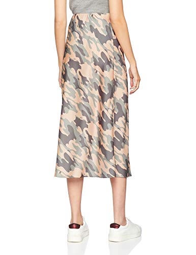 New Look Camo Bias Cut 6183233, Falda Mujer, Verde (Green Pattern 39), 42 (Talla fabricante: 14)