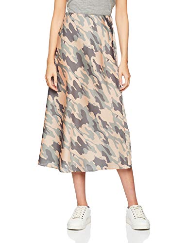 New Look Camo Bias Cut 6183233, Falda Mujer, Verde (Green Pattern 39), 42 (Talla fabricante: 14)