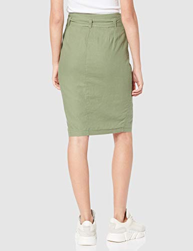 New Look Lila Linen Falda, Verde (Light Khaki 33), 36 (Talla del Fabricante: 8) para Mujer