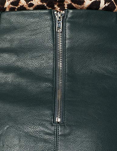 New Look Seamed PU Falda, Verde (Dark Green 38.0), 44 para Mujer