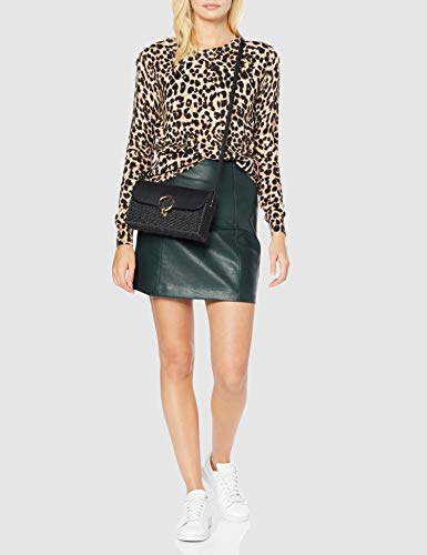 New Look Seamed PU Falda, Verde (Dark Green 38.0), 44 para Mujer