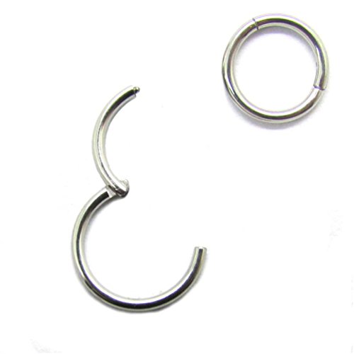 NewkeepsR 18G 6mm (1/4'') Bisagra giratoria Anillo de aro para la Nariz Acero 316L Segmento sin Costura Helix Daith Cartílago Tragus Pendientes Piercing