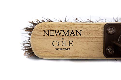 Newman and Cole - Cabezal de escoba de madera de 30,5 cm con cerdas duras naturales rígidas, cabezal de cepillo de madera para exteriores