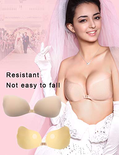 NewPI Sujetador Adhesivo Invisible de Mujer, Bra Mujeres Silicone Invisible Sujetador Push Up Uso Diario, Vestido de Boda, Vestido de Noche.