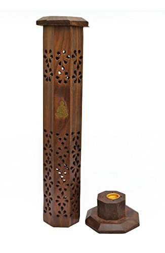 Newquay-Bonsai Soporte Incienso Buda – Torre Quemador de Incienso de Madera de Palisandro