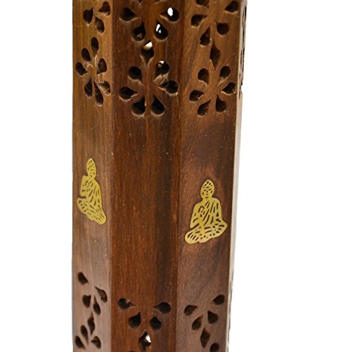 Newquay-Bonsai Soporte Incienso Buda – Torre Quemador de Incienso de Madera de Palisandro