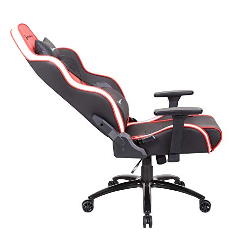 Newskill Kaidan - Silla gaming profesional reforzada con estructura de metal (respaldo con mecanismo de mariposa reclinable en 180 grados, reposabrazos 3D) - Color Rojo
