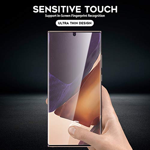 NEWZEROL 3 Packs para Samsung Galaxy Note 20 Ultra Protector de Pantalla [con Kit de instalación] Reconocimiento de Huellas Dactilares en Pantalla [Cobertura Total] Protector de Pantalla Suave