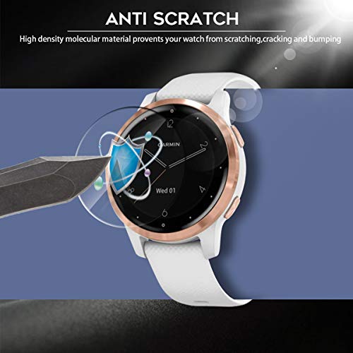 NEWZEROL 6 Paquetes compatibles con el Protector de Pantalla Garmin Vivoactive 4S con Material de TPU Suave Anti-Burbujas[Cobertura Total] Protector de Pantalla Suave - Transparente