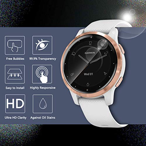 NEWZEROL 6 Paquetes compatibles con el Protector de Pantalla Garmin Vivoactive 4S con Material de TPU Suave Anti-Burbujas[Cobertura Total] Protector de Pantalla Suave - Transparente
