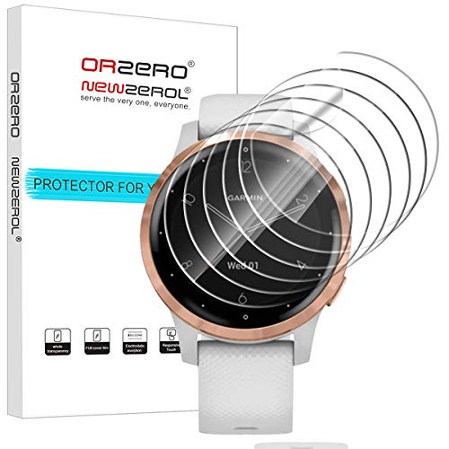 NEWZEROL 6 Paquetes compatibles con el Protector de Pantalla Garmin Vivoactive 4S con Material de TPU Suave Anti-Burbujas[Cobertura Total] Protector de Pantalla Suave - Transparente