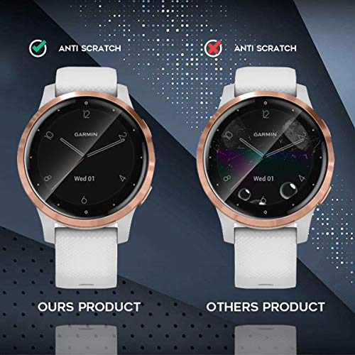 NEWZEROL 6 Paquetes compatibles con el Protector de Pantalla Garmin Vivoactive 4S con Material de TPU Suave Anti-Burbujas[Cobertura Total] Protector de Pantalla Suave - Transparente