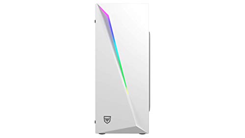 Nfortec Lynx - Torre Gaming Compatible con Placas ATX, Mini-ATX e ITX y Ventilador RGB Incluido en la Parte Trasera, color Blanco RGB (Cristal Templado)