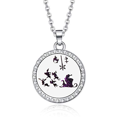 Niaofeces Collar Difusor Collar De Perfume Halloween Acero Inoxidable Cristal Circón Difusor De Aroma Colgante Perfume Aceite Esencial Aromaterapia Medallón Collar Joyería