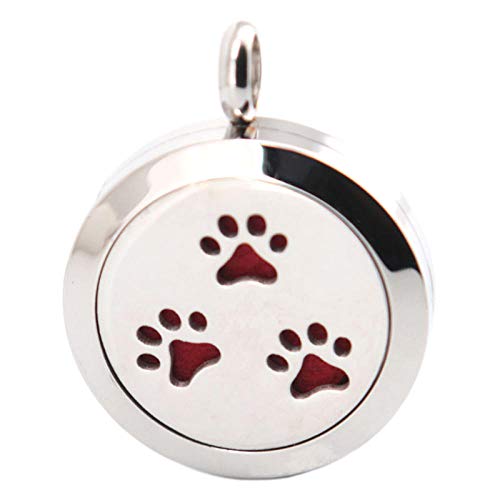 Niaofeces Collar Difusor Collar De Perfume Joyería Perro Palma 30Mm Aromaterapia Aceite Esencial Quirúrgico Collar De Acero Inoxidable Colgante Colgante Difusor De Perfume