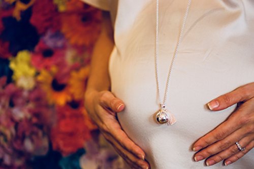 Nibbling Bola collar de embarazo, cuarzo rosa/rosa,