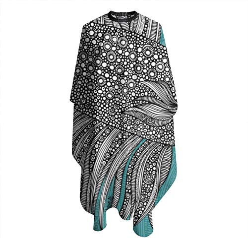 Nicokee Barber - Capa de peluquería para San Valentín Ramos Beta con patrón de pez corte de pelo para peluquería, profesión de peluquería, kit de baberos para hombres y mujeres