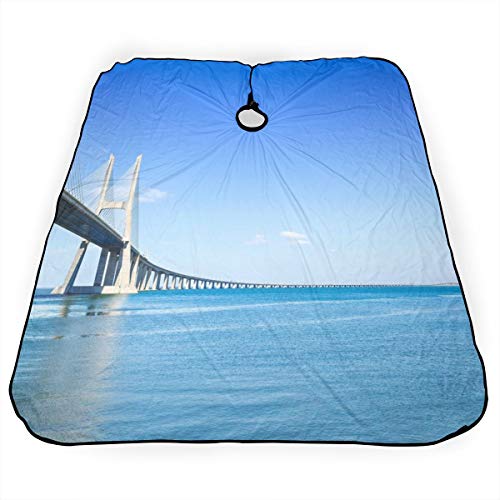 Nicokee Barber - Delantal de peluquería Vasco Da Gama Bridge On Tajo River Europe corte de pelo peluquería profesión barbershop suministros babero kit para hombres y mujeres
