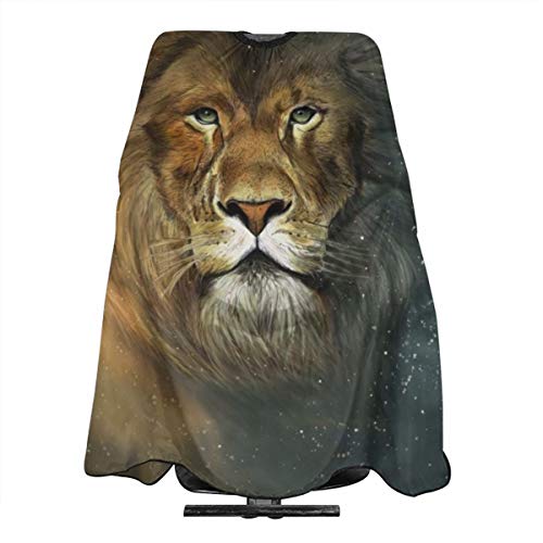 Nicokee - Delantal de peluquería con cabeza de león, corte de pelo de cabeza de león para peluquería, kit de babero para hombres y mujeres