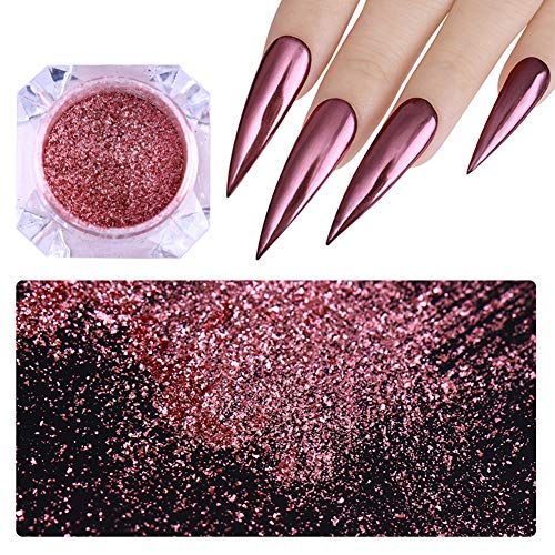 NICOLE DIARY Chrome Powder Nail Art Set Chrome Pigment Powder Metalizado Nail Art Powder Glitters Manicure Art Power Sets con 8 piezas de palos de sombra de ojos