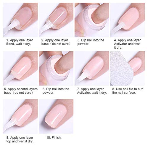 NICOLE DIARY dip nail powder Starter Kit Acrílico Sistema de inmersión Líquido acrílico líquido transparente en polvo para el juego de manicura de uñas francés