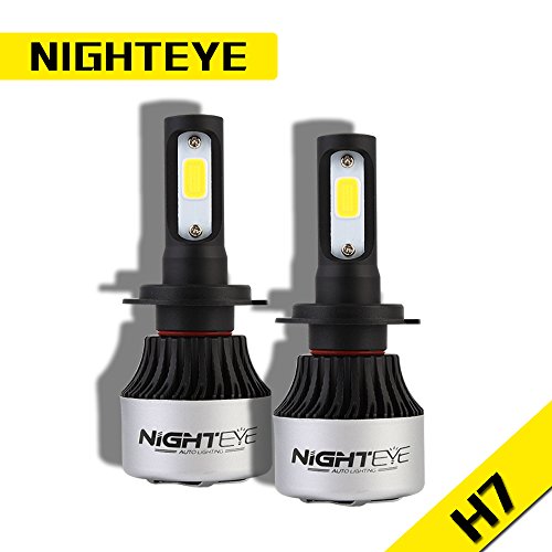 Nighteye – Bombillas LED para faro de coche – H1 H4 H7 72 W 9000 lm / Set 6500 K Blanco frío