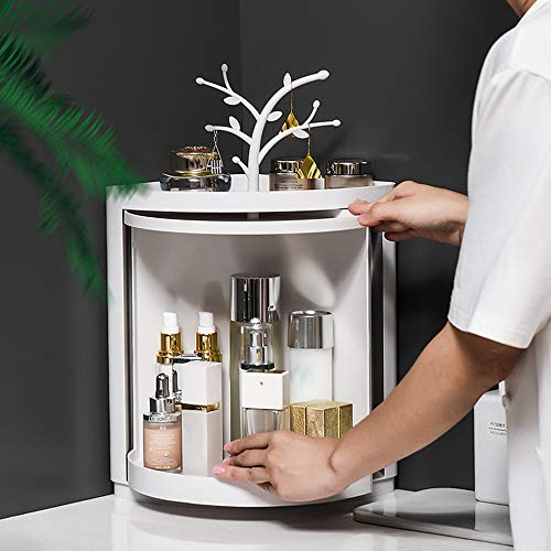 Niikee 360 - Estantería giratoria para baño o cocina, color gris