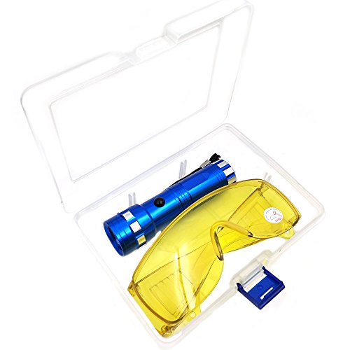 Nikauto Auto acondicionador de Aire Linterna Detector de Fugas Coche AC Prueba de Fugas Linterna Gafas de protección UV