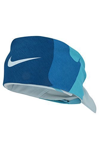 Nike AC0339 – Bandana unisex de gran calidad, para usar como banda para el cabello, con el logo Nike en forma de bigote talla única Navy/Blue/White