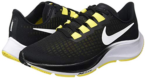 Nike Air Zoom Pegasus 37, Zapatillas para Correr de Carretera para Hombre, Black White OPTI Yellow, 43 EU
