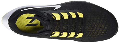 Nike Air Zoom Pegasus 37, Zapatillas para Correr de Carretera para Hombre, Black White OPTI Yellow, 43 EU