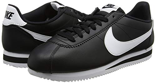 Nike Classic Cortez Leather, Zapatillas para Mujer, Negro (Black/White/White 010), 39 EU