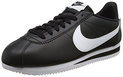 Nike Classic Cortez Leather, Zapatillas para Mujer, Negro (Black/White/White 010), 39 EU