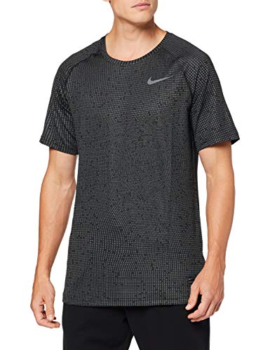 NIKE M NP BRT Top SS Aoj Camiseta de Manga Corta, Hombre, Black/Black/Dark Grey