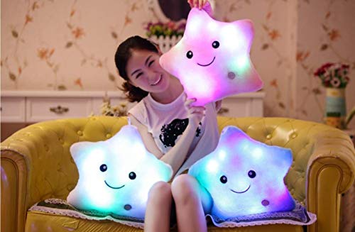 Nikgic - Cojín Luminosas LED Estrellas Peluche Almohadas Muñeca Niños Juguetes Regalo de Cumpleaños Navidad Fiesta Juguete de Peluche para Decoración Regalos Azul