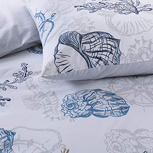 Nimsay Home - Seafarer - Juego de funda de edredón de 100% algodón, 100% algodón, Varios Colores, matrimonio grande