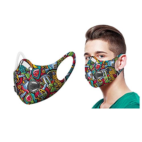 NINGNETI Reutilizable y Lavable Antivaho Antipolvo 3D, con Banda Elástico para Los Oídos, para Deportes al Aire Libre Andar en bicicleta, Pack 1 unidades