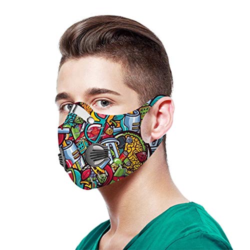 NINGNETI Reutilizable y Lavable Antivaho Antipolvo 3D, con Banda Elástico para Los Oídos, para Deportes al Aire Libre Andar en bicicleta, Pack 1 unidades