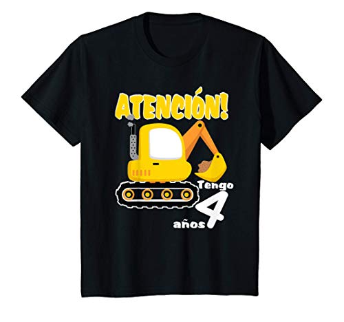 Niños 4º cumpleaños de la excavadora - 4 años de construcción. Camiseta