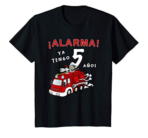 Niños COCHE-CAMION DE BOMBEROS | 5. CUMPLEAÑOS | 5 AÑOS BOMBEROS Camiseta
