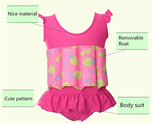 Niños Flotante Bañadores Traje de Baño - Bebé Flotador Nadar Entrenador de Una Pieza Chaleco de Natación para Niñas, Rosa 5-7 años